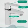 Torneira Banheiro Lavabo Lavatorio Monocomando Misturador Cromado Brilhante - 4