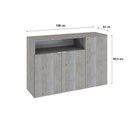 Ver imagem 4 de Armário Aparador com 3 Portas e Nicho 89,5x135x42cm Branco/Snow