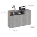 Ver imagem 6 de Armário Aparador com 3 Portas e Nicho 89,5x135x42cm Branco/Snow