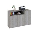 Ver imagem 5 de Armário Aparador com 3 Portas e Nicho 89,5x135x42cm Branco/Snow/Preto