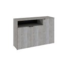 Ver imagem 3 de Armário Aparador com 3 Portas e Nicho 89,5x135x42cm Branco/Snow/Preto