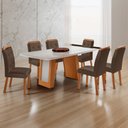 Ver imagem 2 de Mesa de Jantar Carolina 180cm Tampo MDF Canto Copo com 6 Cadeiras Carol
