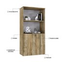 Ver imagem 6 de Armário Alto Estante com 2 Portas 161,5x80x42cm Marrom/Carvalho/Branco