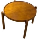 Ver imagem 1 de Mesa Centro Mayer Alta Tampo e Pés em Madeira Tauari Cor Noce 65 Cm - 64503