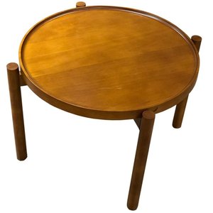 Mesa Centro Mayer Alta Tampo e Pés em Madeira Tauari Cor Noce 65 Cm - 64503