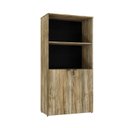 Ver imagem 3 de Armário Alto Estante com 2 Portas 161,5x80x42cm Marrom/Carvalho/Preto