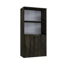 Ver imagem 3 de Armário Alto Estante com 2 Portas 161,5x80x42cm Marrom/Carvalho Escuro/Branco