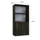 Ver imagem 4 de Armário Alto Estante com 2 Portas 161,5x80x42cm Marrom/Carvalho Escuro/Branco