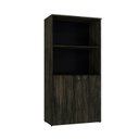 Ver imagem 3 de Armário Alto Estante com 2 Portas 161,5x80x42cm Marrom/Carvalho Escuro/Preto