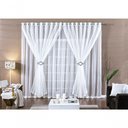 Ver imagem 2 de Cortina Paula 2,00m X 1,70m Branca Tecido Voal Leve Clean para Sala ou Quarto