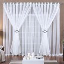 Ver imagem 1 de Cortina Paula 2,00m X 1,70m Branca Tecido Voal Leve Clean para Sala ou Quarto