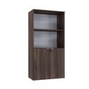 Ver imagem 3 de Armário Alto Estante com 2 Portas 161,5x80x42cm Marrom/Nogal/Branco