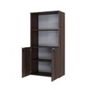 Ver imagem 2 de Armário Alto Estante com 2 Portas 161,5x80x42cm Marrom/Nogal/Branco