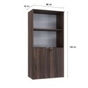 Ver imagem 4 de Armário Alto Estante com 2 Portas 161,5x80x42cm Marrom/Nogal/Branco