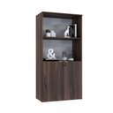 Ver imagem 5 de Armário Alto Estante com 2 Portas 161,5x80x42cm Marrom/Nogal/Branco