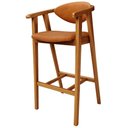Ver imagem 7 de Kit 4 Banquetas Alta para Cozinha Bancada Bar Sala de Jantar Fixa Cecília L02 Couríssimo Canela - Ly