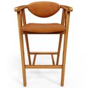 Ver imagem 3 de Kit 4 Banquetas Alta para Cozinha Bancada Bar Sala de Jantar Fixa Cecília L02 Couríssimo Canela - Ly