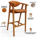 Ver imagem 4 de Kit 4 Banquetas Alta para Cozinha Bancada Bar Sala de Jantar Fixa Cecília L02 Couríssimo Canela - Ly