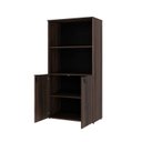 Ver imagem 2 de Armário Alto Estante com 2 Portas 161,5x80x42cm Marrom/Nogal/Preto