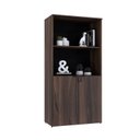 Ver imagem 5 de Armário Alto Estante com 2 Portas 161,5x80x42cm Marrom/Nogal/Preto