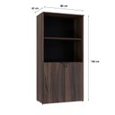 Ver imagem 4 de Armário Alto Estante com 2 Portas 161,5x80x42cm Marrom/Nogal/Preto