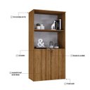 Ver imagem 6 de Armário Alto Estante com 2 Portas 161,5x80x42cm Marrom/Lâmina Mel/Branco
