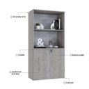 Ver imagem 6 de Armário Alto Estante com 2 Portas 161,5x80x42cm Branco/Snow