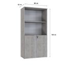 Ver imagem 4 de Armário Alto Estante com 2 Portas 161,5x80x42cm Branco/Snow