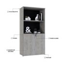 Ver imagem 6 de Armário Alto Estante com 2 Portas 161,5x80x42cm Branco/Snow/Preto