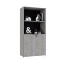 Ver imagem 5 de Armário Alto Estante com 2 Portas 161,5x80x42cm Branco/Snow/Preto