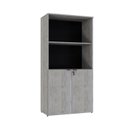 Ver imagem 3 de Armário Alto Estante com 2 Portas 161,5x80x42cm Branco/Snow/Preto
