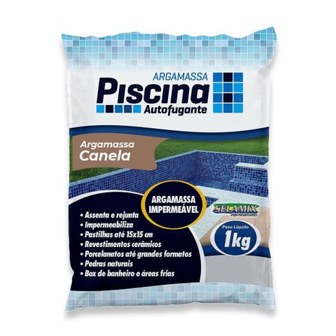 Argamassa Piscina Aut. Impermeável Cor Canela 1kg