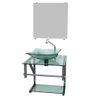 GABINETE DE VIDRO VERDE 40CM AC COM CUBA QUADRADA - 2