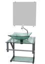Ver imagem 2 de GABINETE DE VIDRO VERDE 40CM AC COM CUBA QUADRADA
