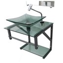 Ver imagem 1 de GABINETE DE VIDRO VERDE 40CM AC COM CUBA QUADRADA