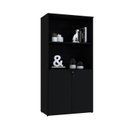 Ver imagem 5 de Armário Alto Estante com 2 Portas 161,5x80x42cm Preto/Onix