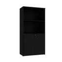 Ver imagem 3 de Armário Alto Estante com 2 Portas 161,5x80x42cm Preto/Onix