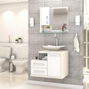 Ver imagem 1 de Conjunto Balcão C-cuba L38 e Espelheira Legno 650 Branco Chess C-preto Ônix Branco Chess C-snow