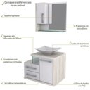 Ver imagem 4 de Conjunto Balcão C-cuba L38 e Espelheira Legno 650 Branco Chess C-preto Ônix Branco Chess C-snow