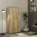 Ver imagem 7 de Armário Alto Fechado com 2 Portas 161,5cm x 80cm x 42cm Marrom/Carvalho/Branco