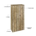 Ver imagem 6 de Armário Alto Fechado com 2 Portas 161,5cm x 80cm x 42cm Marrom/Carvalho/Preto
