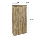 Ver imagem 4 de Armário Alto Fechado com 2 Portas 161,5cm x 80cm x 42cm Marrom/Carvalho/Preto