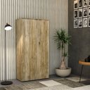 Ver imagem 7 de Armário Alto Fechado com 2 Portas 161,5cm x 80cm x 42cm Marrom/Carvalho/Preto