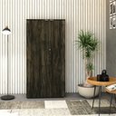 Ver imagem 1 de Armário Alto Fechado com 2 Portas 161,5x80x42cm Marrom/Carvalho Escuro/Branco
