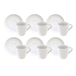 Kit 6 Xícaras de Capuccino com Pires Tramontina Paola em Porcelana 200 ml - 2