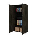 Ver imagem 2 de Armário Alto Fechado com 2 Portas 161,5x80x42cm Marrom/Carvalho Escuro/Preto