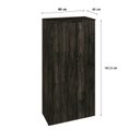 Ver imagem 4 de Armário Alto Fechado com 2 Portas 161,5x80x42cm Marrom/Carvalho Escuro/Preto