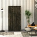 Ver imagem 1 de Armário Alto Fechado com 2 Portas 161,5x80x42cm Marrom/Carvalho Escuro/Preto