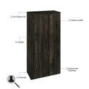 Ver imagem 6 de Armário Alto Fechado com 2 Portas 161,5x80x42cm Marrom/Carvalho Escuro/Preto