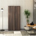 Ver imagem 1 de Armário Alto Fechado com 2 Portas 161,5x80x42cm Marrom/Nogal/Branco
